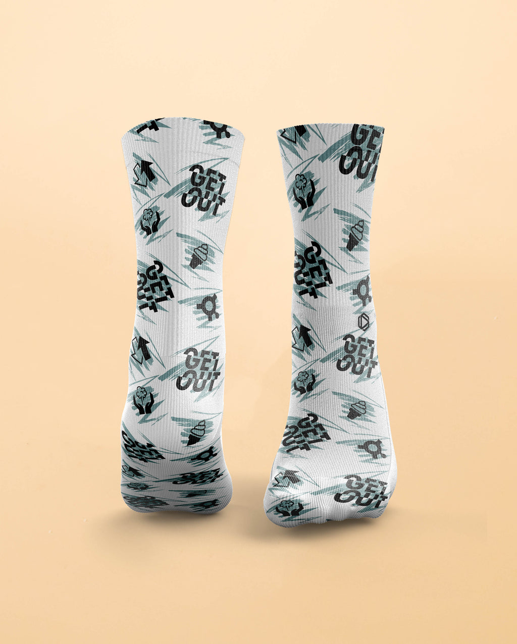 Teal Get Out Socks