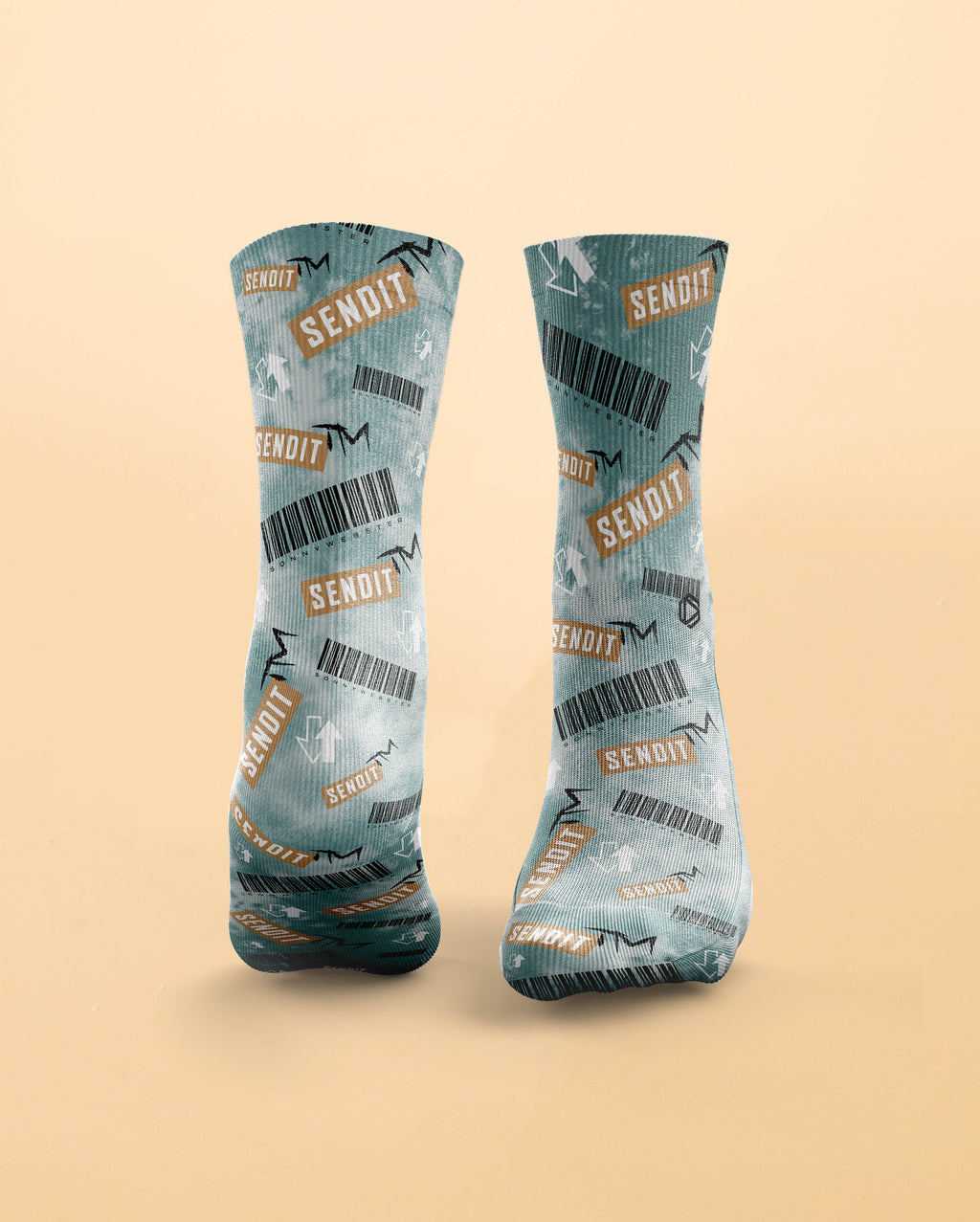 Teal Send It Box Socks